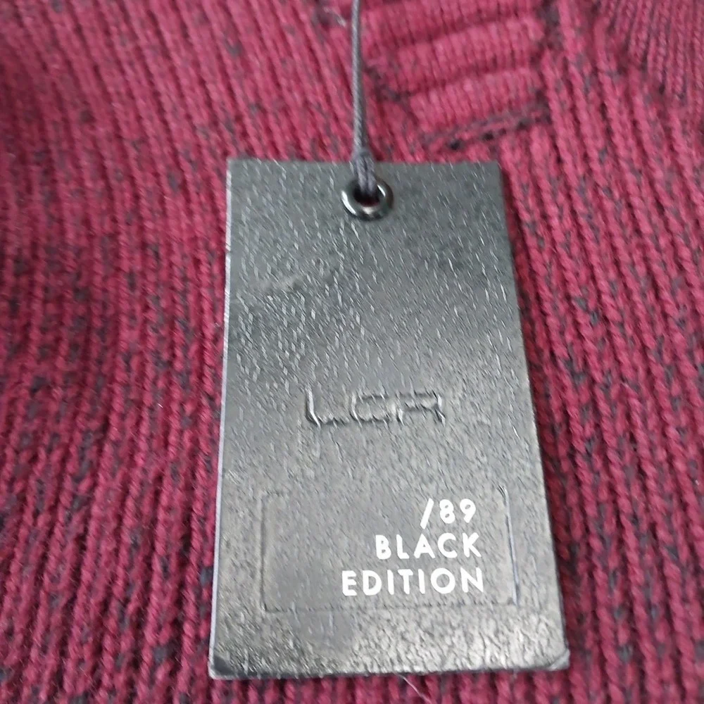 *NWT* LCR Black Edition 5610C Men's Knit‎ Sweater Burgundy Black 6XL
